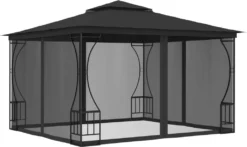 VidaXL Pavillon Mit Netz 300x300x265 Cm Anthrazit