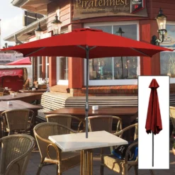 Wolketon Sonnenschirm 3.5m 3m Wasserabweisend Garten UV30+ Terrassen Mit Handkurbel -Deutschland Garten Zier Verkaufs-Shop 9432c2c24d8dc663a48aac8ec84ffdf0