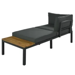 Merax Gartenmöbelset 4-teilig Loungeset Loungegruppe Aus Akazienholz Und Stahlrahmen, Balkonmöbel Set Mit Tisch Und Kissen, 250*172*67cm -Deutschland Garten Zier Verkaufs-Shop 944419400a951e7fe7873106c807f7b2