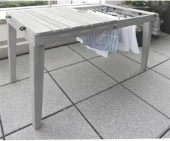 Habau Gartentisch / Balkontisch Mit Wäscheleine Holz Grau 106x60cm -Deutschland Garten Zier Verkaufs-Shop 9572dc797684a9388682e0d4ee05ac8f