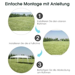 COSTWAY 6x3m Gartenpavillon Partyzelt, Gartenzelt Pavillon Inkl. Tragetasche Für Partys, Aktivitäten & Camping -Deutschland Garten Zier Verkaufs-Shop 95aeef70ddd4c80fc2546fb1dfc9658c