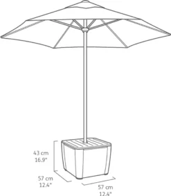 Allibert By Keter Gartentisch Patio Umbrella Luzon Plus, Graphit, Inkl. Loch Für Schirm, Deckel Abnehmbar, Mit Stauraum, Kunststoff, Flache Rattanoptik -Deutschland Garten Zier Verkaufs-Shop 9696aa973624ceb89ecdea08464526c7