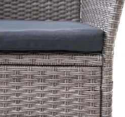 Poly-Rattan Sitzbank Mit Tisch MCW-E24, Gartenbank Sitzgruppe Gartensofa, 132cm Grau, Kissen Dunkelgrau -Deutschland Garten Zier Verkaufs-Shop 96f53f3e6f0a9a95c2a01cdd77d0e159