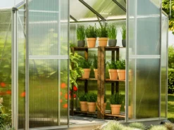 GFP Gewächshaus Topas 2 Aus Alu 225x133 Cm Ca. 8 Mm Doppelstegplatten Mit Fundamentrahmen, Automatischer Fensteröffner - Austria -Deutschland Garten Zier Verkaufs-Shop 9718296cf65e5b60ffdb925b93d83714