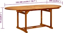 VidaXL Gartentisch 200x100x75 Cm Massivholz Akazie -Deutschland Garten Zier Verkaufs-Shop 973fc476efad6123425231c9fb571d54