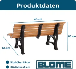 BLOME Sitzbank Helgoland - 3-Sitzer Gartenbank Für Garten, Balkon, Terrasse, Parkbank In Holzoptik, Germany -Deutschland Garten Zier Verkaufs-Shop 9753786f6e27374c7358fd6e00f1c1d9