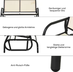 Outsunny Schaukelstuhl 2-Sitzer Gartenbank Gartenschaukel Sitzbank Parkbank Metall Gartenmöbel Schwarz+Beige 120 X 70 X 85 Cm 15 Outsunny Schaukelstuhl 2-Sitzer Gartenbank Gartenschaukel Sitzbank Parkbank Metall Gartenmöbel Schwarz+Beige 120 X 70 X 85 Cm -Deutschland Garten Zier Verkaufs-Shop 97f91535442d795015e71762611a9696