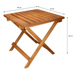 ECD Germany Gartentisch, 46x46x46 Cm, Braun, Aus Kiefernholz, Klappbar, Massiv, Für Ihren Balkon Terrasse Oder Garten, Holztisch Balkontisch Klapptisch Beistelltisch Campingtisch Tisch Gartenmöbel -Deutschland Garten Zier Verkaufs-Shop 983650e99ef77a214c710e9eaad42a94
