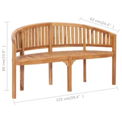 VidaXL Bananenbank 151 Cm Massivholz Teak -Deutschland Garten Zier Verkaufs-Shop 989cf93a90dc083967d59406dee9ee94
