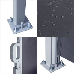 EINFEBEN Doppel Seitenmarkise Markisen Ausziehbar 180x600cm Alu Sichtschutz Windschutz Sonnenschutz Seitenrollo Grau -Deutschland Garten Zier Verkaufs-Shop 98ed0c931fdaf8362a15124f5881b018 1