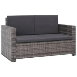 VidaXL 2-tlg. Garten-Lounge-Set Mit Auflagen Poly Rattan Grau -Deutschland Garten Zier Verkaufs-Shop 992b882eb75c6938b9cf602b5fb6a226