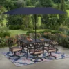 PHIVILLA Garten Sonnenschirme 380mm×200 Mm Balkonschirm Großer Sonnenschirm Für 6-8 Personen Terrassenmöbel Gartenschirm Handkurbel UV 50+