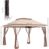 Outsunny Pavillon Faltpavillon Gartenzelt Mit Seitenwänden Popup Khaki 3,25x3,25x2,95cm