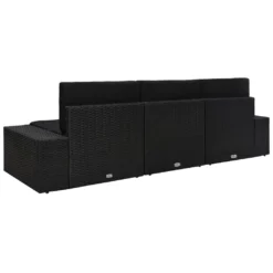 VidaXL Modulares 3-Sitzer-Sofa Poly Rattan Schwarz -Deutschland Garten Zier Verkaufs-Shop 99c263ce147944519157b0dd00dab361