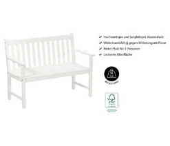 Dehner Gartenbank Mykonos, 2-Sitzer, Ca. 120 X 89 X 61 Cm, FSC® Akazienholz, Weiß -Deutschland Garten Zier Verkaufs-Shop 99e74ae80d31b82cfe45f13542d4767d