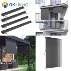OK-Living Senkrechtmarkise Sonnenschutzrollo Seitenmarkise Anthrazit 250x140 Cm -Deutschland Garten Zier Verkaufs-Shop 9a28663e646a01af5b528235f58dab69