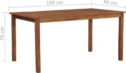VidaXL Gartentisch 150x90x74 Cm Akazie Massivholz -Deutschland Garten Zier Verkaufs-Shop 9a4e9766e13a732bef962f058ac89e4d