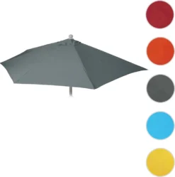 Ersatz-Bezug Für Sonnenschirm Halbrund Parla, Sonnenschirmbezug Ersatzbezug, 300cm Stoff/Textil UV 50+ 3kg Anthrazit -Deutschland Garten Zier Verkaufs-Shop 9a594cd26bedd6fc60ff9a668e7f2fff