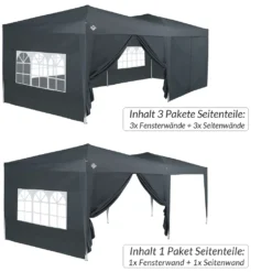2x Seitenwände Pavillon Capri Faltpavillon Partyzelt Gartenzelt Seitenteile Wand, Farbe:anthrazit -Deutschland Garten Zier Verkaufs-Shop 9af01f5e5e0c82abef8f8211a6f100c1