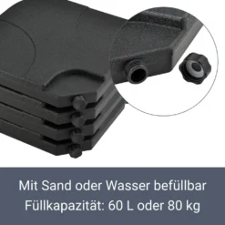 Juskys Schirmgewicht 4er-Set Quad Für Schirmständer Mit 60 Liter Wasser Oder 80 Kg Sand Befüllbar HDPE Kunststoff Sonnen-Schirmständer -Deutschland Garten Zier Verkaufs-Shop 9b006308eb3b146413ede9d5127c5202
