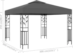 VidaXL Pavillon 3×3 M Anthrazit -Deutschland Garten Zier Verkaufs-Shop 9b3a06db29a250ad792df6bcebf11e83