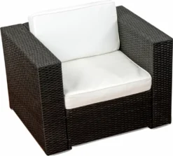3tlg. (1er) Lounge Sessel - Gartenmöbel Polyrattan -anthrazit