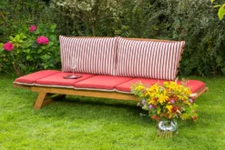 Merxx Gartenbank Mit Sitzkissen Akazie Natur, Rot, Creme 63 Cm X 202 Cm X 77 Cm -Deutschland Garten Zier Verkaufs-Shop 9c003bcf78eeb2200eba9ccc953a5030