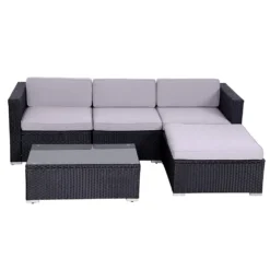 SVITA California Poly Rattan Lounge Schwarz Gartenmöbel -Deutschland Garten Zier Verkaufs-Shop 9c049781b74a4cfb78f573214b1f7ee4