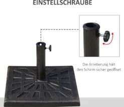Outsunny Sonnenschirmständer 15 Kg Schirmhalter Regenschirm Base Für Ø38 Mm Ø48 Mm Kunstharz Schwarz 47 X47 X 32 Cm -Deutschland Garten Zier Verkaufs-Shop 9c5c04cea3e4bc33c35bcae19cafa1ee