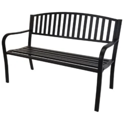 ProGarden Gartenbank Metall 127x50x85 Cm Schwarz