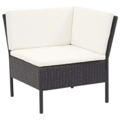 VIDAXL 3-tlg. Garten-Lounge-Set Mit Auflagen Poly Rattan Schwarz -Deutschland Garten Zier Verkaufs-Shop 9d2de583a01943c1e16e46dc34595d67