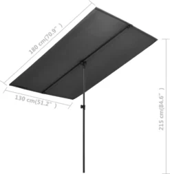 VidaXL Sonnenschirm Mit Aluminium-Mast 180 X 130 Cm Anthrazit -Deutschland Garten Zier Verkaufs-Shop 9df2f5075f497c7716ccea9539b3e1a7