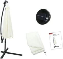 Luxus Sonnenschirm Mit LED Beleuchtung Ampelschirm 350 Cm Garten Schirm Pavillon - Creme -Deutschland Garten Zier Verkaufs-Shop 9e39083381e90e6949910f960cc5e3b6