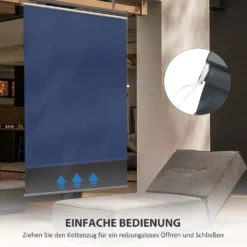 Outsunny Senkrechtmarkise Balkonsichtschutz Mit Sonnenschutz, 124 X 222cm Balkonrollo Mit Haken, Sichtschutz Für Pavillon, Pergola, Polyester, Dunkelgrau -Deutschland Garten Zier Verkaufs-Shop 9e4b4c78866bc216c61a231d98a5f147