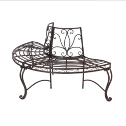 Metall-Bank 'Halbkreis' Möbel Garten Terrasse Balkon Bequem, Ranken Muster -Deutschland Garten Zier Verkaufs-Shop 9e5d69151a2305eec3fed34b4981097c