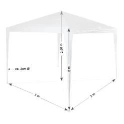 Tectake Garten Pavillon 3x3m Mit 3 Seitenteilen - Weiß -Deutschland Garten Zier Verkaufs-Shop a0698cd97fb8feda5d861297f1acd7ad