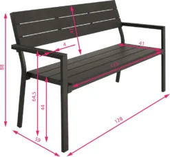 Tectake Gartenbank Line 2-Sitzer Mit Aluminiumrahmen 128x59x88cm - Dunkelgrau -Deutschland Garten Zier Verkaufs-Shop a0cc70fa97c1dd1ee6755bfecd8f3fea