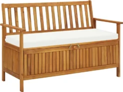 VidaXL Garten Aufbewahrungsbank Akazienholz Massiv 120 X 63 X 84 Cm