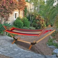 Garden Pleasure Hängematte Holz Gestell Hängeliege Matte Garten Terrasse Möbel