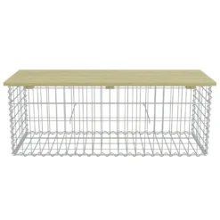VidaXL Gabionen-Bank 120 Cm Verzinkter Stahl Und Kiefernholz -Deutschland Garten Zier Verkaufs-Shop a3015ee8645c211001a9277b126ea9b8