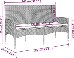VidaXL Gartenbank 3-Sitzer Mit Kissen Schwarz Poly Rattan -Deutschland Garten Zier Verkaufs-Shop a32037532630dfac3729102036e53679