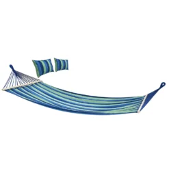 Juskys Hängematte Caracas 230 X 150 Cm In Grün-Blau – Doppelhängematte Aus Baumwolle Für 2 Personen Mit Kissen – Outdoor-Hängematte Bis 300 Kg -Deutschland Garten Zier Verkaufs-Shop a4b05610a5df1bbfff50be1f39b74f7d
