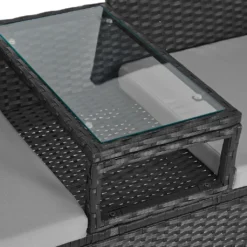 SVITA CHICAGO Rattan-Bank Garten-Bank Lounge Sitzecke Schwarz -Deutschland Garten Zier Verkaufs-Shop a56e96a15e55a11d91bfb05082efb9dc