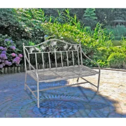Stabile 2-Sitzer Garten Bank Metall Mit Schönen Verzierungen 110cm Eisenbank Anthrazit Grau NEU -Deutschland Garten Zier Verkaufs-Shop a5f1054d015eca979024f565c19e3395