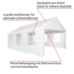 Tectake Garten Pavillon 6x4m Mit 4 Seitenteilen - Weiß -Deutschland Garten Zier Verkaufs-Shop a613409a4a447acd80b8c0f8b7c94436
