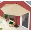 EASYmaxx Sonnenschirm Halbrund In Beige Mit UV-Schutz