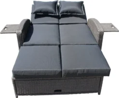 Garden Pleasure Funktionssofa NIZZA Stahl / Kunststoffgeflecht / Dunkelgrau 970373 -Deutschland Garten Zier Verkaufs-Shop a64ede7adcf1cda54a1cf2a11c747562