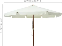 VidaXL Sonnenschirm Mit Holzmast 330 Cm Sandweiß -Deutschland Garten Zier Verkaufs-Shop a6f2976d5c87e9556b839e4d2406f6db