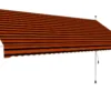 VidaXL Einziehbare Markise Handbetrieben 350 Cm Orange Und Braun