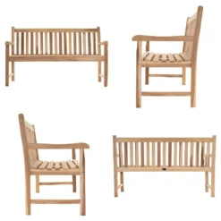 VCM 3-Sitzer Gartenbank Parkbank Hochwertig Massiv Teak Holz Natur 150 Cm -Deutschland Garten Zier Verkaufs-Shop a800fe25c16d6185e845db45828b7a6b